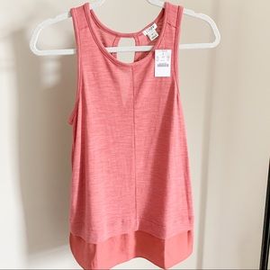 J Crew Deep Coral/Pink Drapey Top with Silky Hem